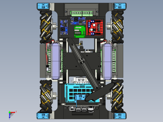 麦克纳姆轮拍摄机器人车俯视缩略图