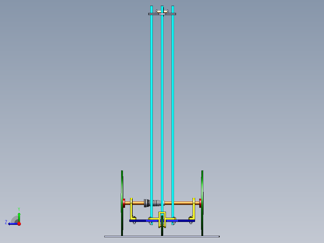 无碳小车直线组样车模型右视图