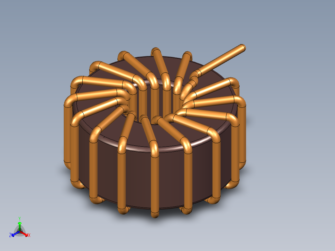 环形电感13毫米x 7毫米主视图