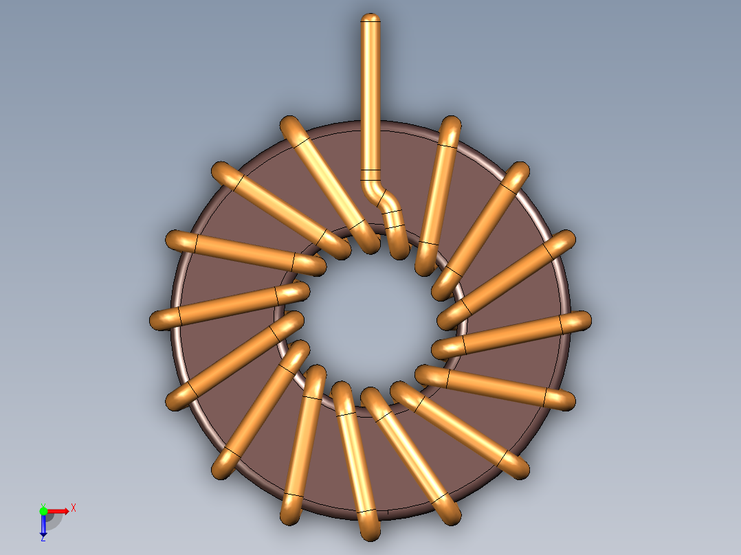 环形电感13毫米x 7毫米俯视图