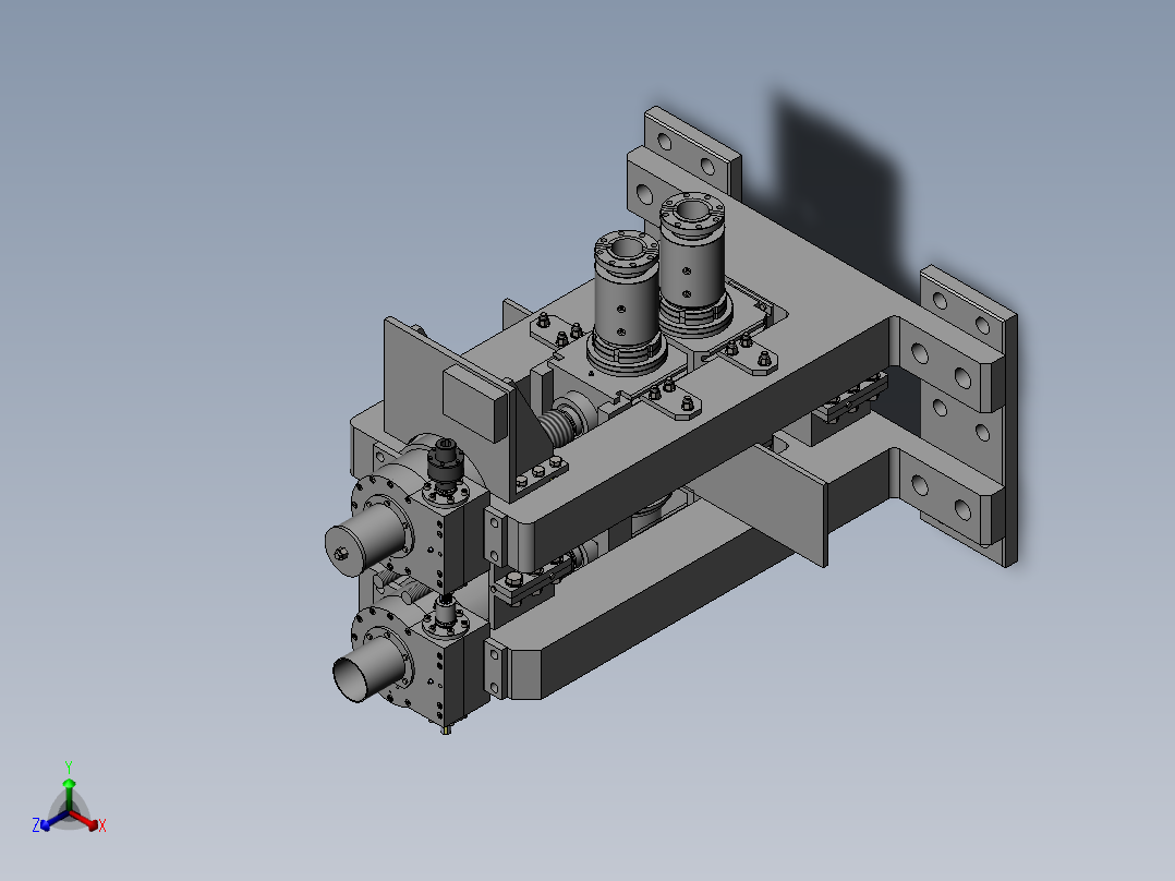 金属条压制机正等轴测图