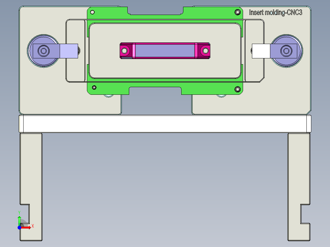 Insert molding-cnc3笔记本CNC工装夹具三维模型前视图