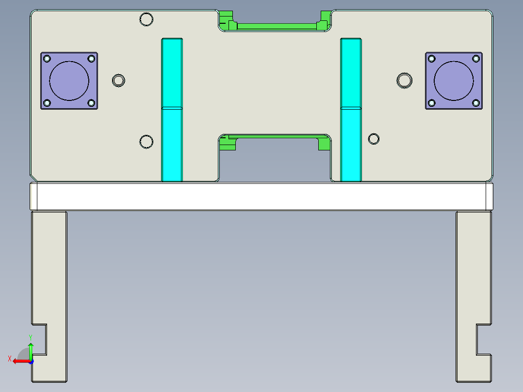 Insert molding-cnc3笔记本CNC工装夹具三维模型后视图