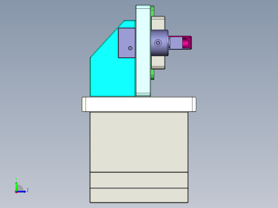 Insert molding-cnc3笔记本CNC工装夹具三维模型左视图