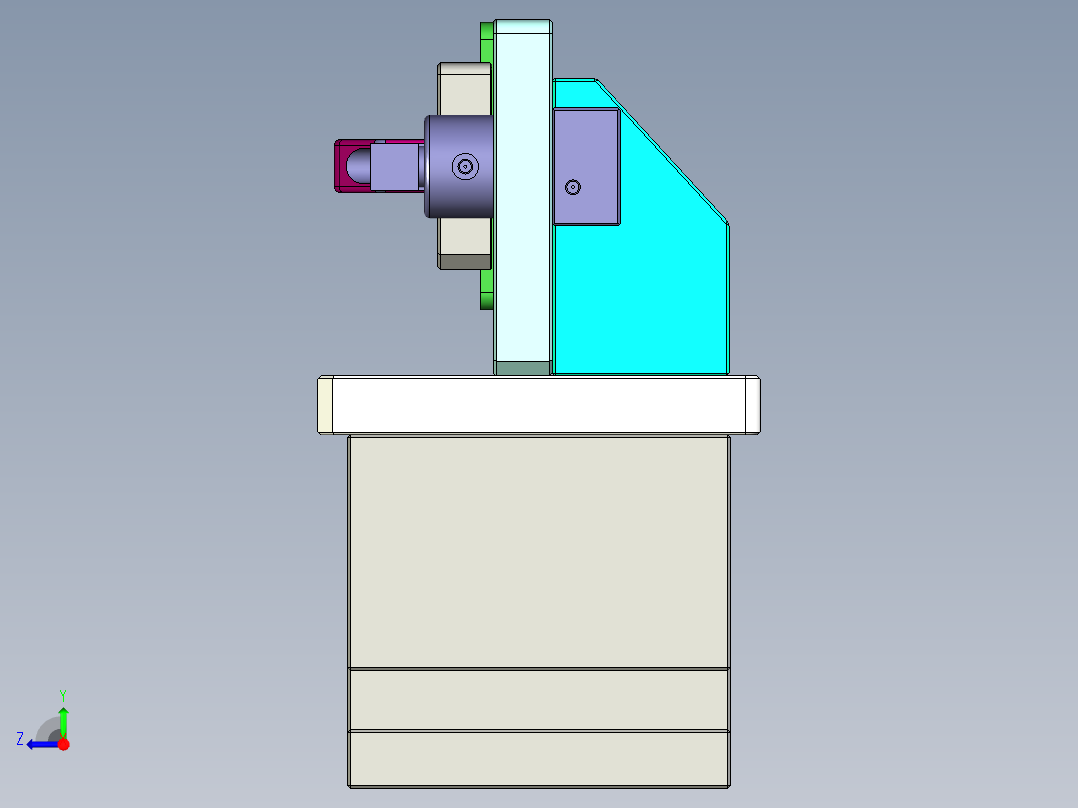Insert molding-cnc3笔记本CNC工装夹具三维模型右视图