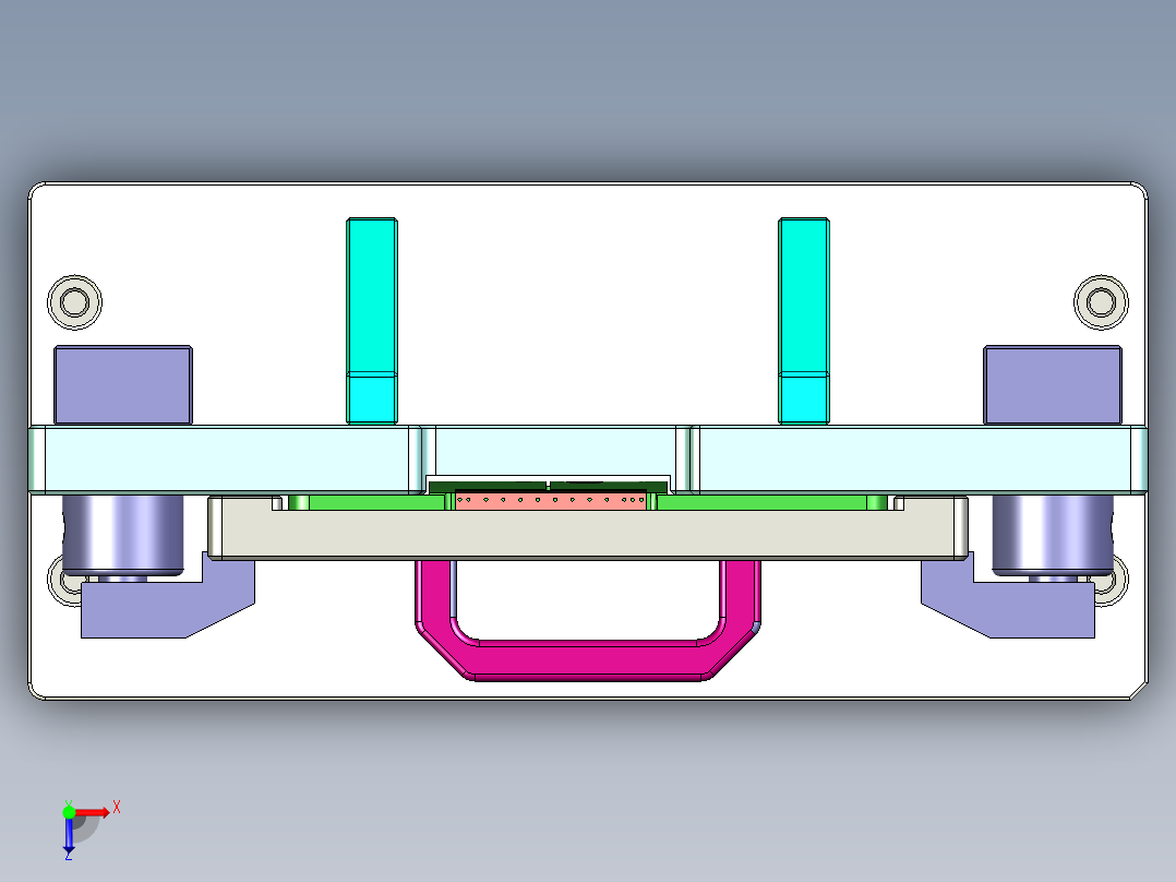 Insert molding-cnc3笔记本CNC工装夹具三维模型俯视图