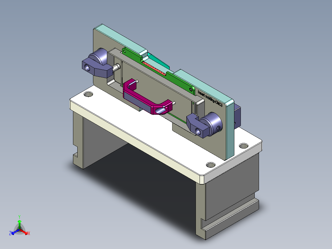 Insert molding-cnc3笔记本CNC工装夹具三维模型正等轴测图