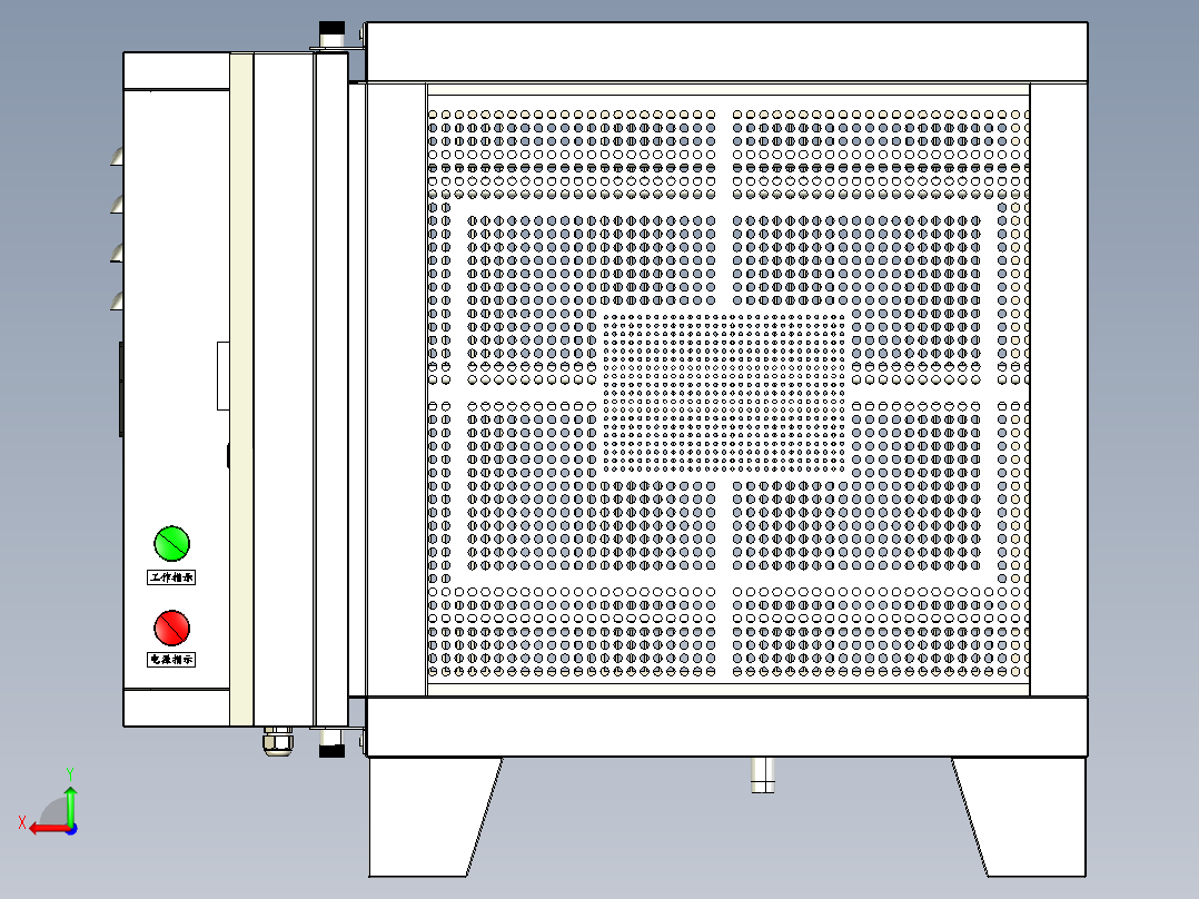 高效油烟净化器step+cad后视图