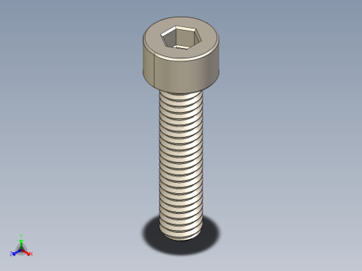 Screw_DIN_912_M4x18F_A2.STEP公制内六角螺钉