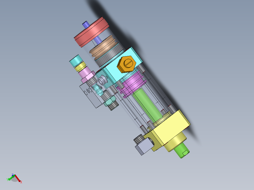 横拉杆气动缸（带双缸）（40x16x50.5）（40x8x12.7）mm