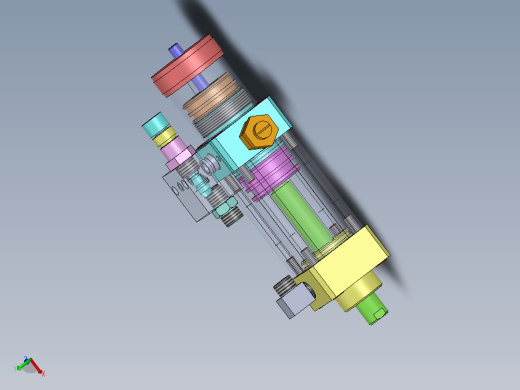 横拉杆气动缸（带双缸）（40x16x50.5）（40x8x12.7）mm