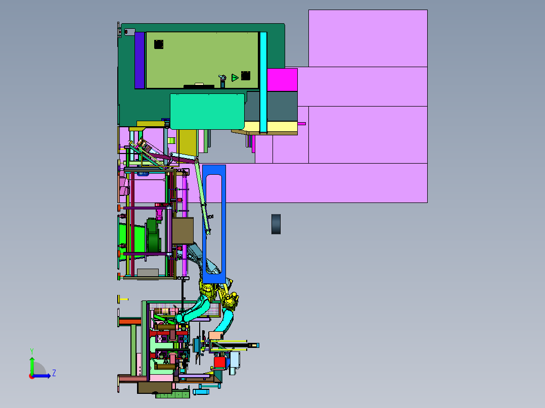 钣金面板冲压成型设备左视图