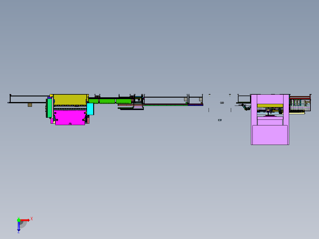 钣金面板冲压成型设备俯视图