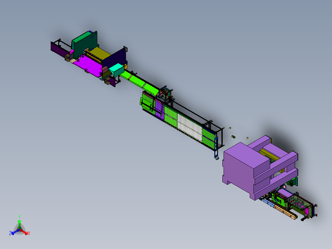 钣金面板冲压成型设备正等轴测图