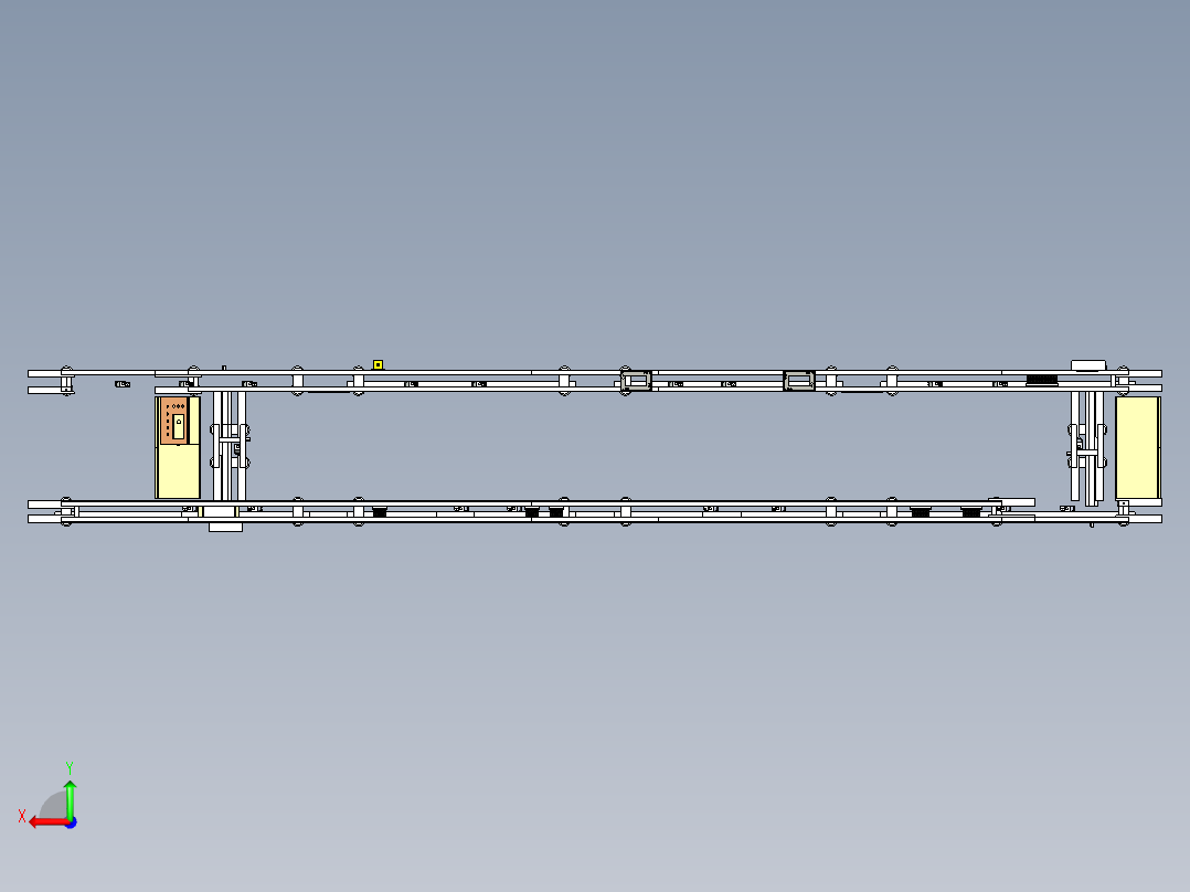 框架循环输送线设计后视图