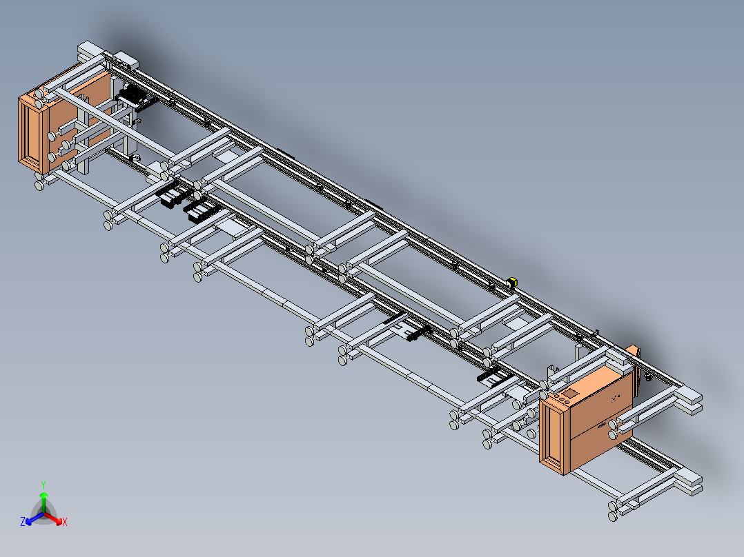 框架循环输送线设计正等轴测图