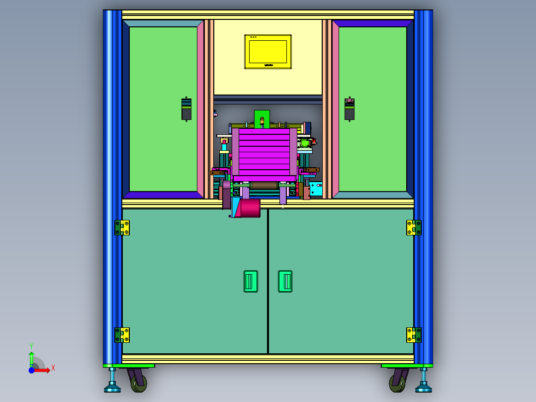计算机主板能够快速拆卸机构前视图