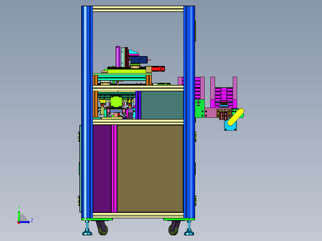 计算机主板能够快速拆卸机构左视图