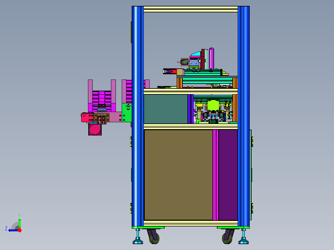 计算机主板能够快速拆卸机构右视图