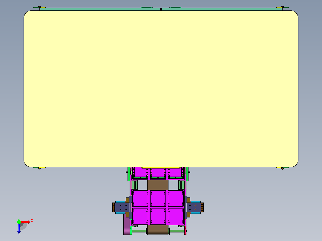 计算机主板能够快速拆卸机构俯视图