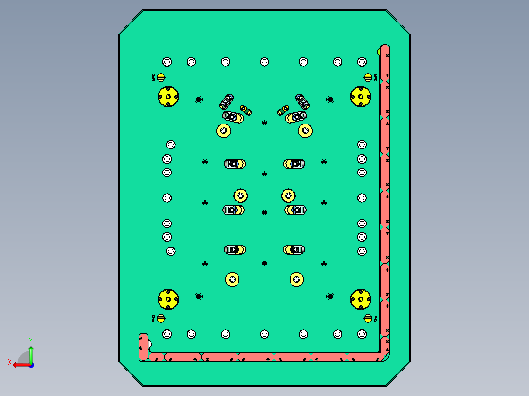 理想汽车内侧门板装饰盖1+1塑胶模具后视图