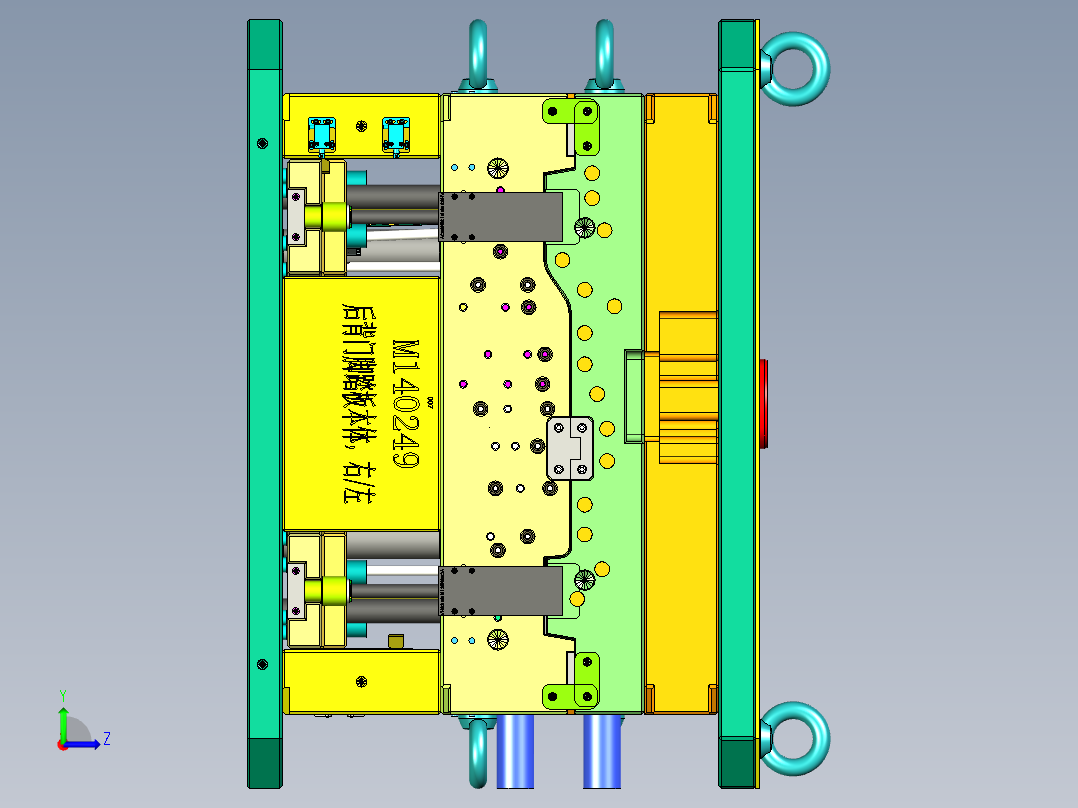 理想汽车内侧门板装饰盖1+1塑胶模具左视图