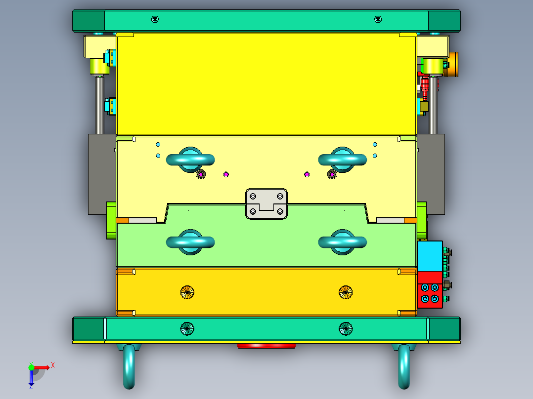 理想汽车内侧门板装饰盖1+1塑胶模具俯视图