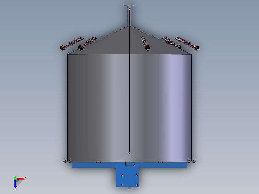 压力容积、反应器 1,8 立方米俯视图