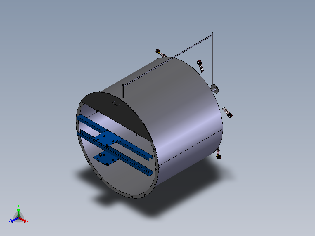 压力容积、反应器 1,8 立方米正等轴测图