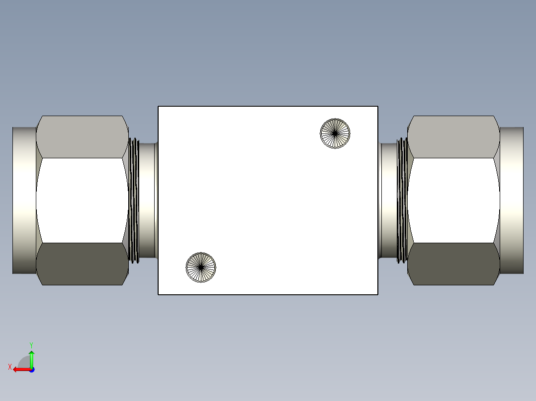 B3004455-SS-8TF-LE不锈钢T型颗粒过滤器，1_2英寸Swagelok管接头，无滤芯后视图