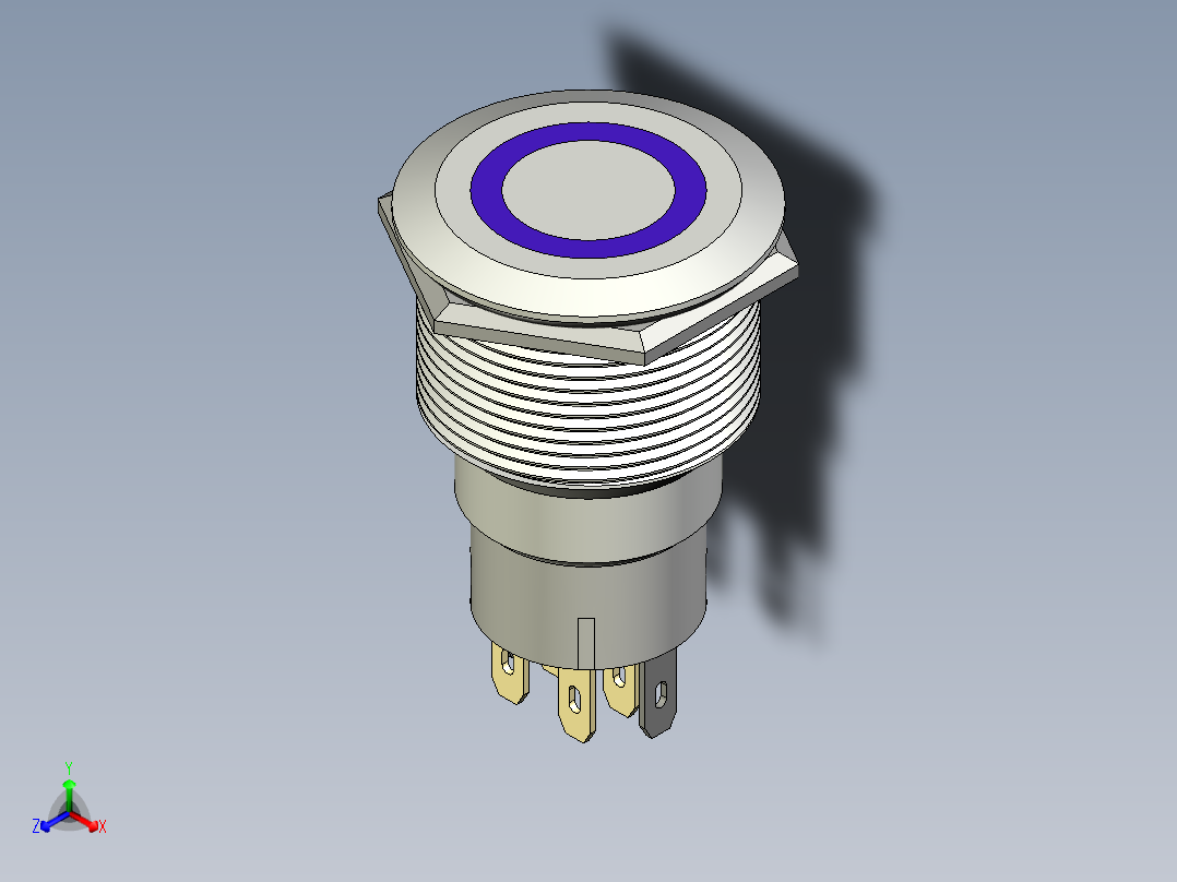 vandalism-push-button-vandalismustaster-rgb-22mm-11正等轴测图