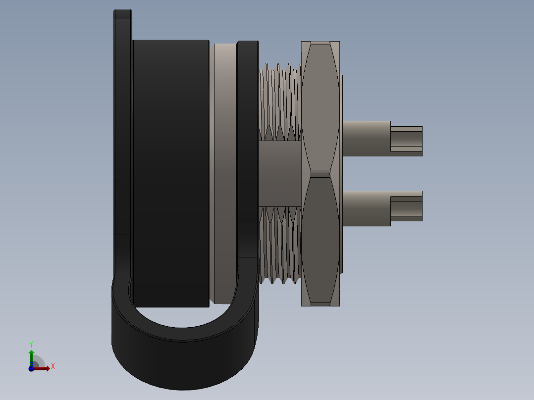 航空连接器GX16 M16防水对接背螺母公母插头插座2针&amp; 3针&amp; 4针前视图