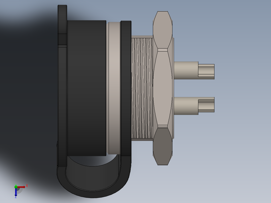 航空连接器GX16 M16防水对接背螺母公母插头插座2针&amp; 3针&amp; 4针俯视图
