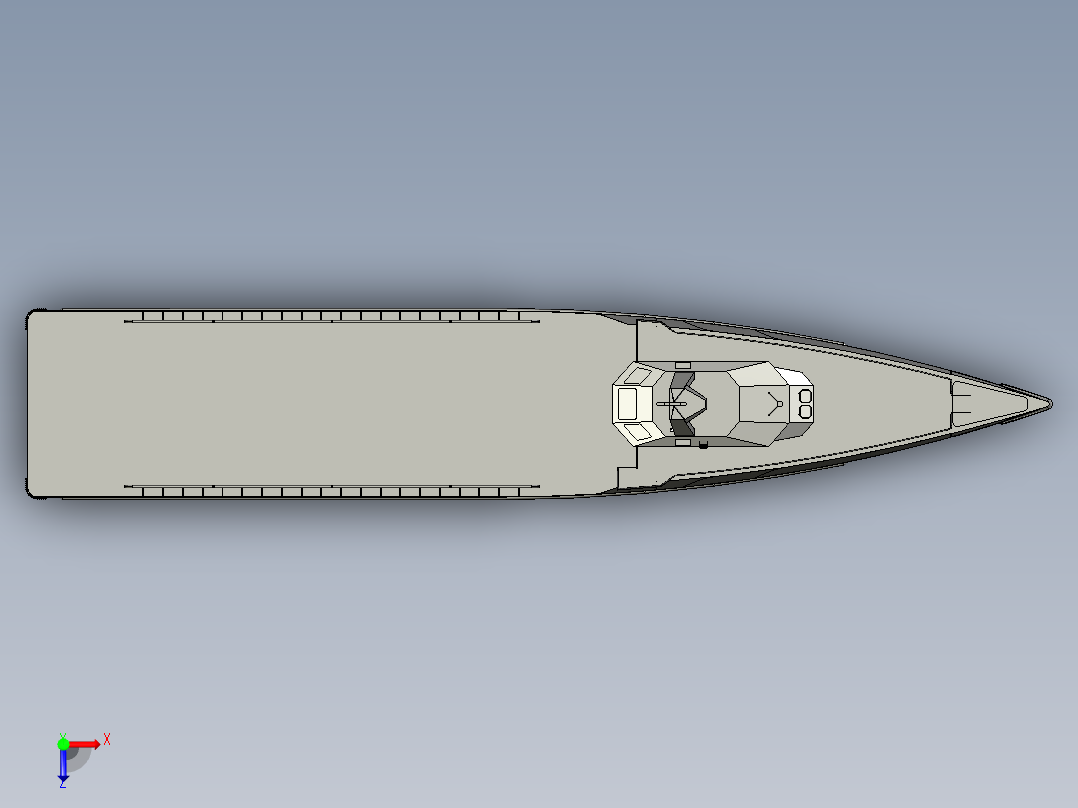 水上高速客运航线的船型与高速船俯视图