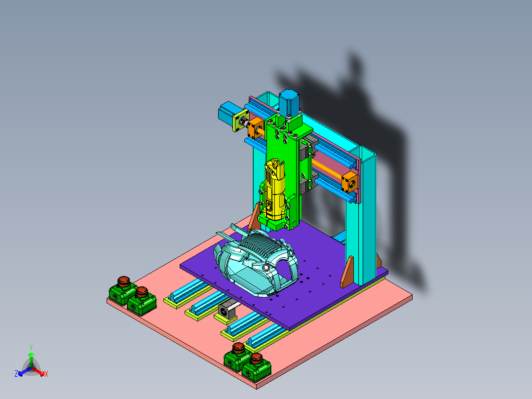 发动机外罩塑料壳毛边打磨专机设计