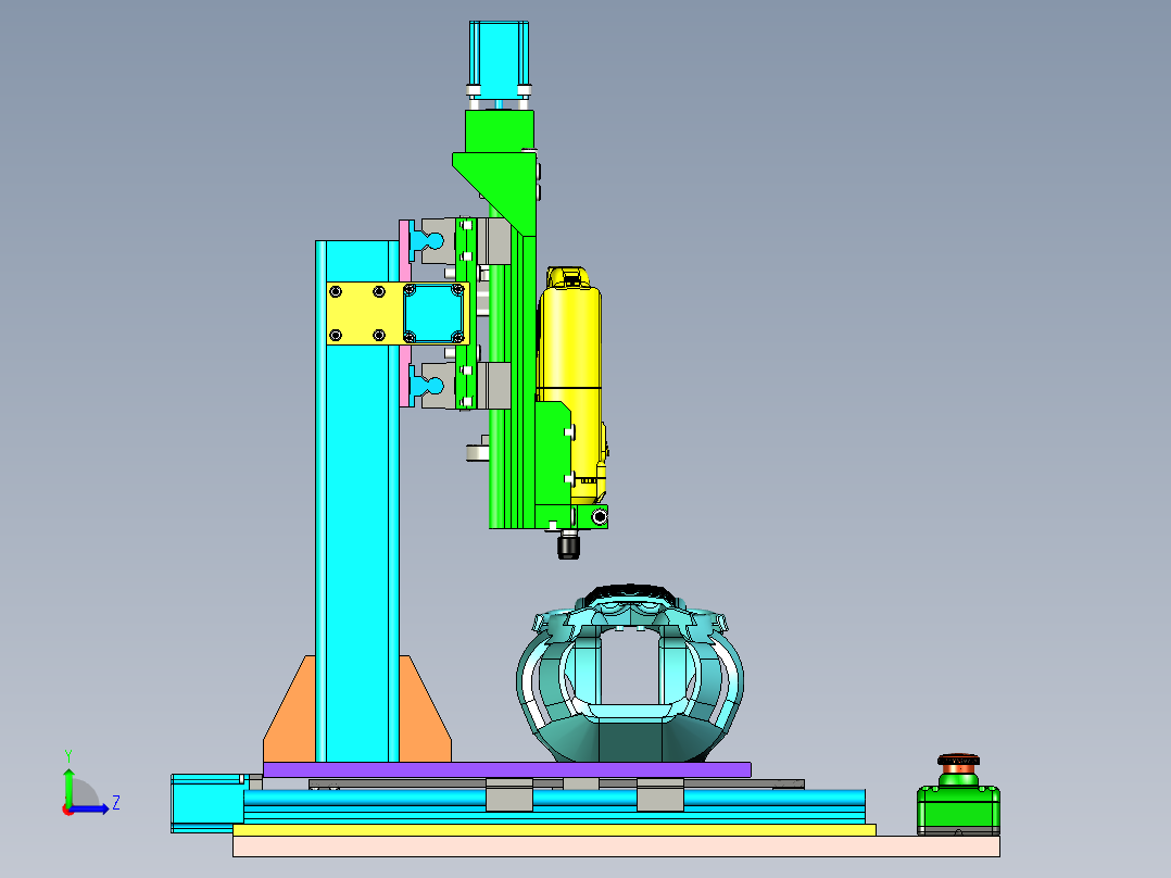 发动机外罩塑料壳毛边打磨专机设计左视图