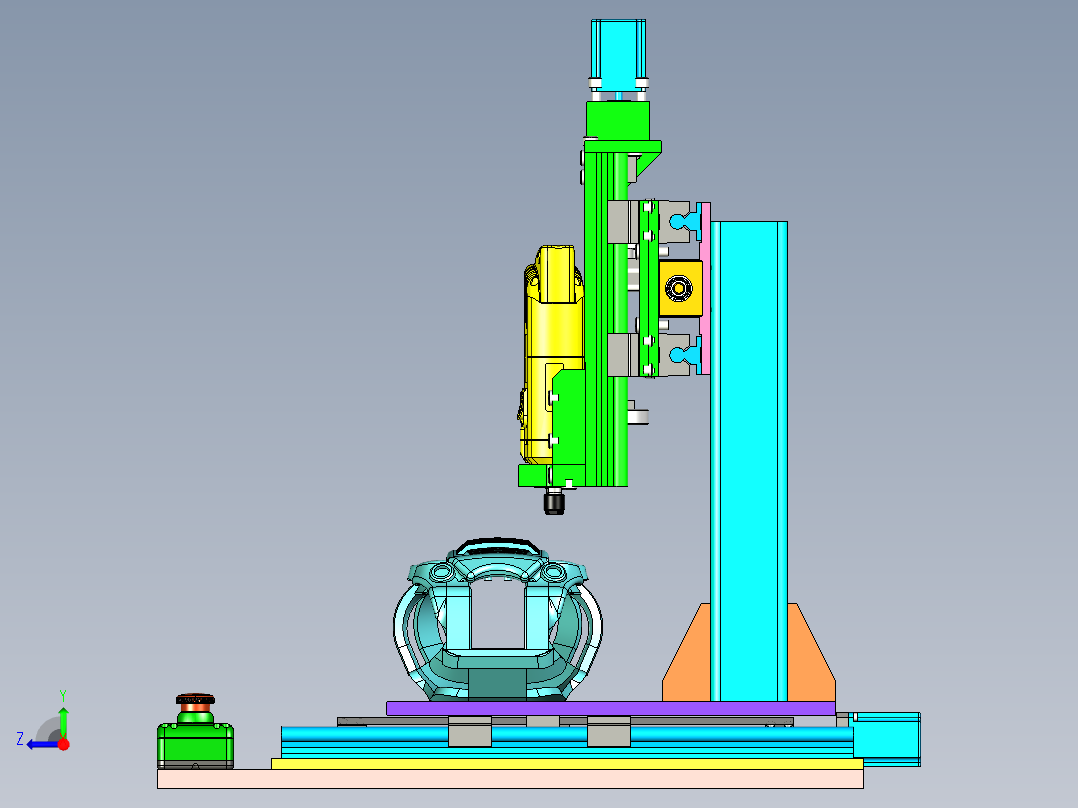 发动机外罩塑料壳毛边打磨专机设计右视图