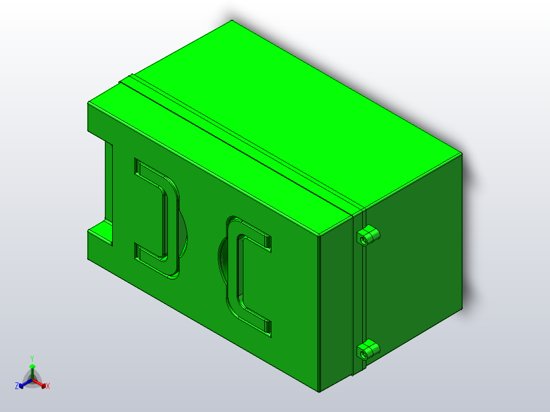 塑料电池盒48V20A塑料组件正等轴测图
