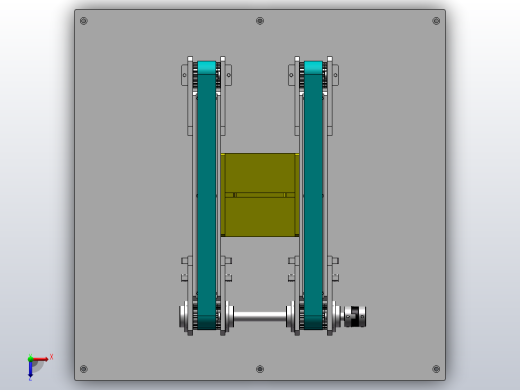 双皮带输送带，带张紧调节俯视缩略图