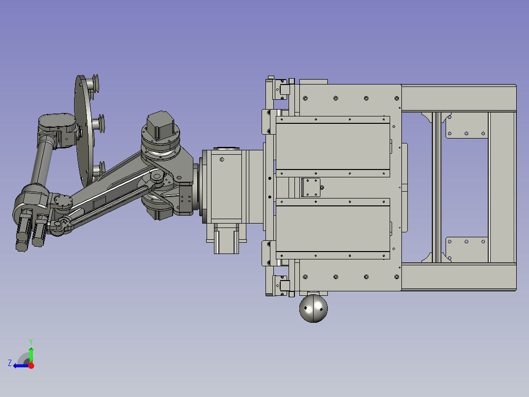 带有吸盘的搬运机器人右视图