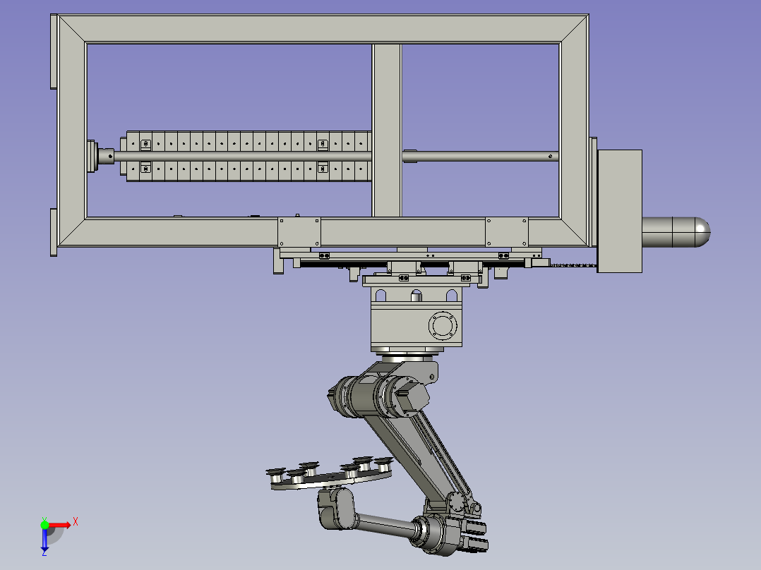带有吸盘的搬运机器人俯视图