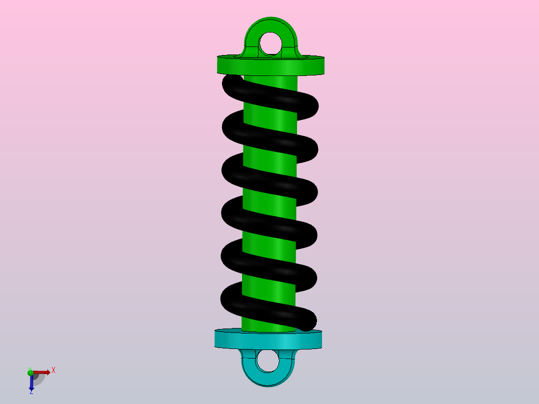 冲击和弹簧主视图