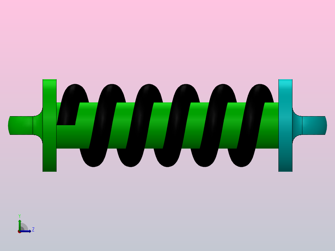 冲击和弹簧左视图