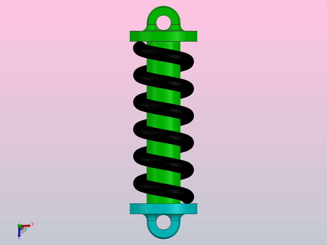 冲击和弹簧俯视图