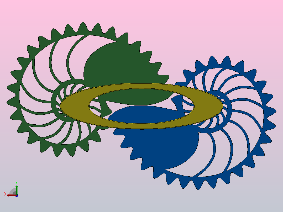 鹦鹉螺齿轮后视图