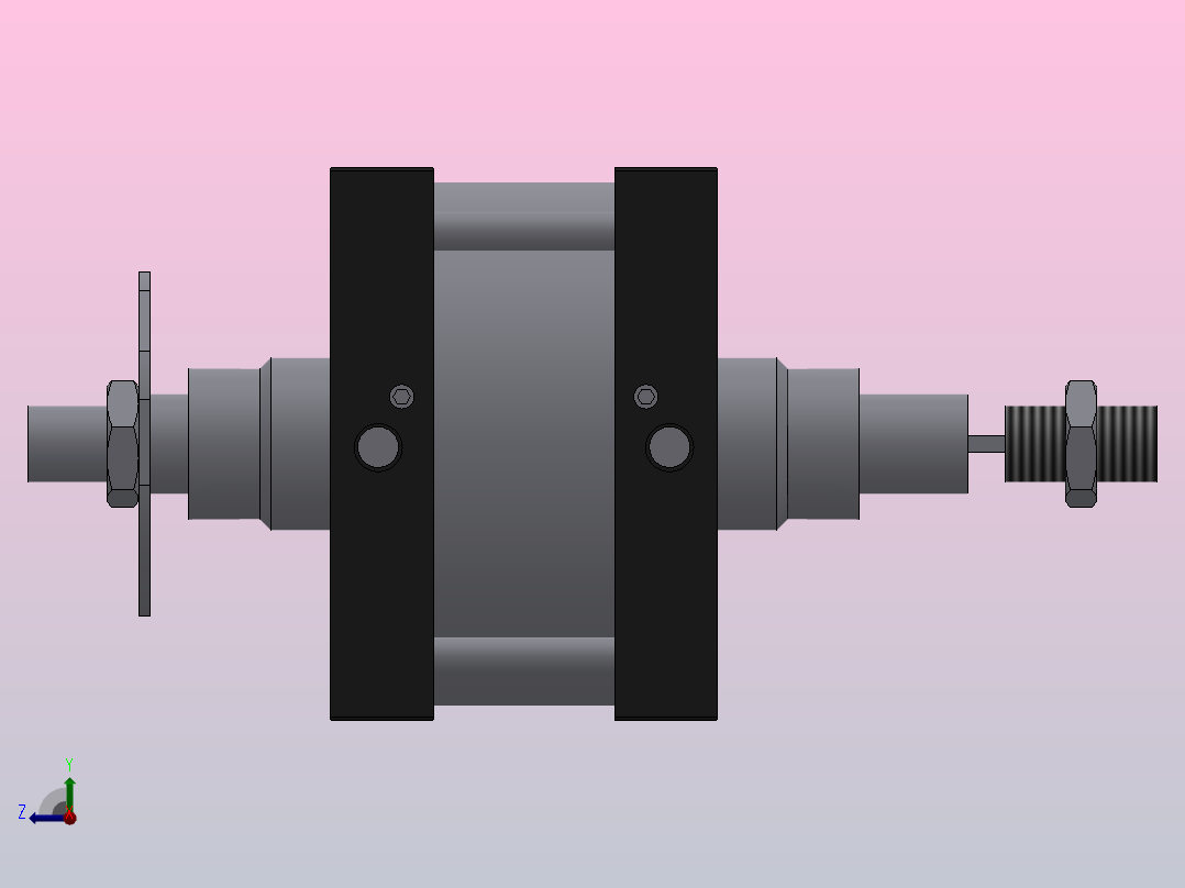 SIJ双轴复动行程可调型气缸SIJ320×800-S-CS1U1右视图