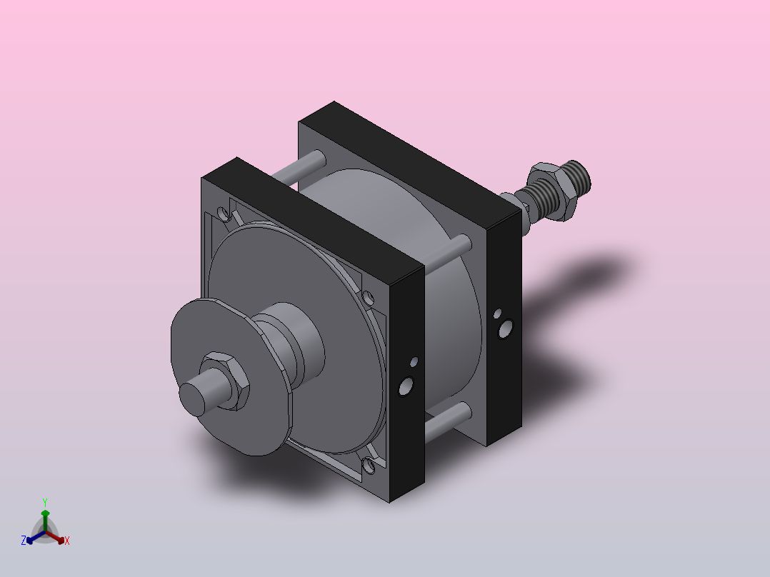 SIJ双轴复动行程可调型气缸SIJ320×800-S-CS1U1正等轴测图
