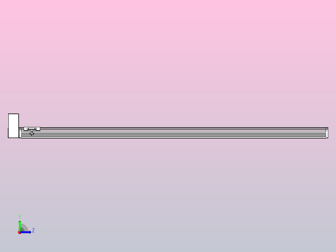 皮带直线轴半封闭可选导轨TPA-HNB-110D-90-L1700-RU-Y-P40-N3左视图