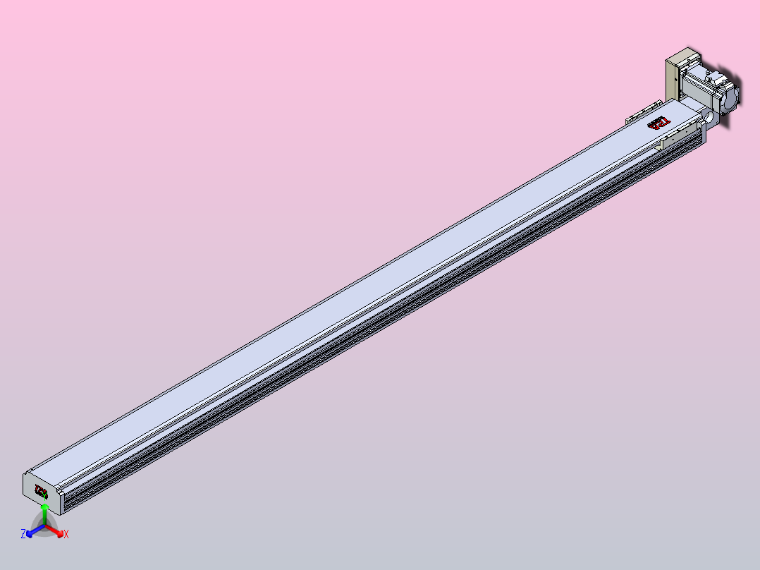 皮带直线轴半封闭可选导轨TPA-HNB-110D-90-L1700-RU-Y-P40-N3正等轴测图