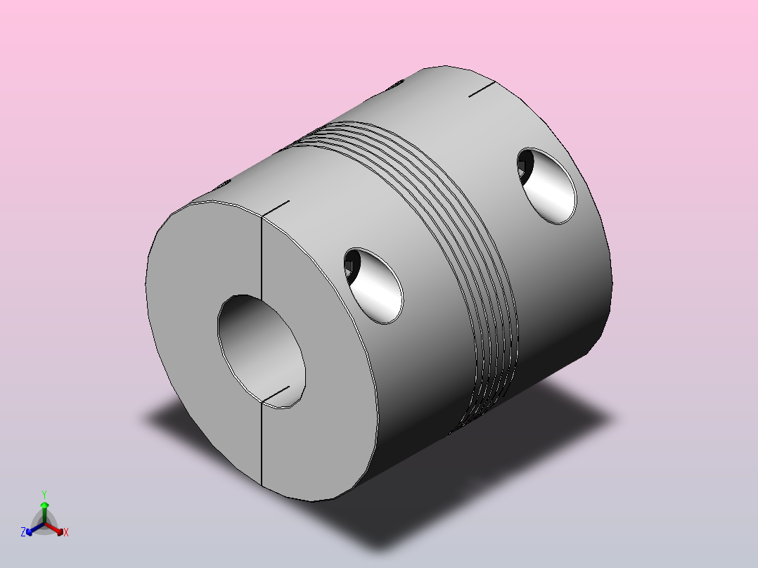 LK2系列 夹紧螺丝固定平行式联轴器[SLK2-C200]正等轴测图